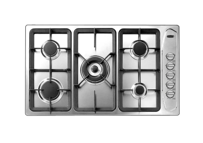 سطح بلت ان غاز كلفنيتور 5 عيون 90 سم مفاتيح جانبية استيل ( شبك عريض ) KRBH-ASCLTPO-195/X