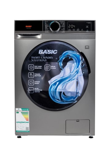 غسالة و نشاف اوتوماتيك بيسك 10.5 + 6 ك تعبئة امامية 1400 دورة فضي / BAWMDF-M105S