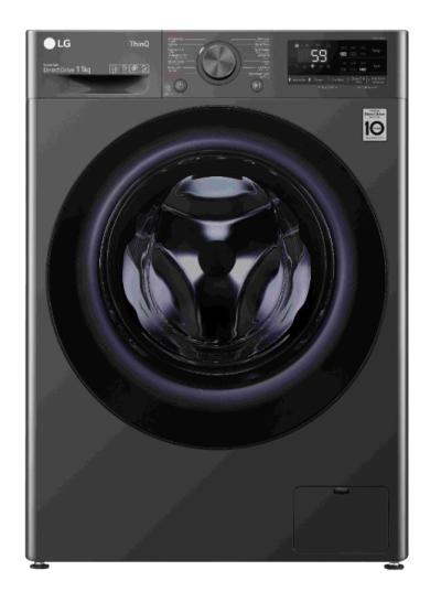 غسالة ال جي امامية 11 كيلو تنشيف 75 % اسود WFR1114MB